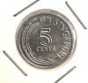 Singapore 5 Cents 1971 ( FAO ) km # 8 moneda aluminiu necirculata UNC pesti fauna marina, Asia