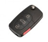 Carcasa cheie Topautochei&reg; pentru Audi A4 A6 A8 TT Quattro S4 S6 S8 Q7 4 butoane, suport pentru baterie tip CR2032, Fara Brand