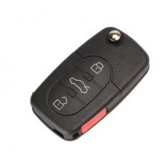 Carcasa cheie Topautochei&reg; pentru Audi A4 A6 A8 TT Quattro S4 S6 S8 Q7 4 butoane, suport pentru baterie TIP CR1616