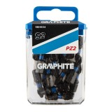 Set biti de impact PZ2X25mm 1/4&quot; 20buc. GRAPHITE 56H534 HardWork ToolsRange