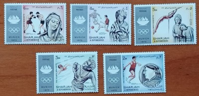 SHARJAH-&amp;#039;&amp;#039;SPORT-OLIMPIADA -MUNCHN 72&amp;#039;&amp;#039;-Set 5 val-MNH NESTAMP. -Calitate EXTRA foto