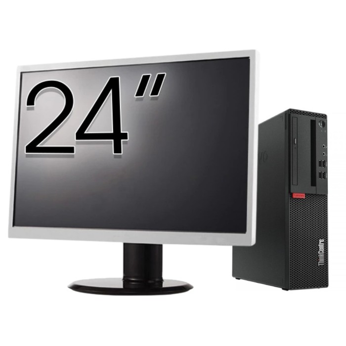 Pachet Calculator Second-Hand LENOVO M710S, Intel Core i3-6100t 3.20GHz, 8GB DDR4, 128GB SSD + Monitor 24&amp;quot; NewTechnology Media