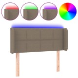 Cumpara ieftin Tablie de pat cu LED, gri taupe, 103x16x78/88 cm, textil