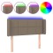 Tablie de pat cu LED, gri taupe, 93x16x78/88 cm, textil