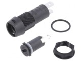 Clema siguranțe 10A 5x20mm neagră 250VAC