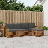 vidaXL Set de canapele de exterior cu pernă 5 pcs Natural și Antracit 3384238