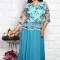 Rochie Maxi Casandra Turcuaz - 56Marimea