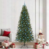 VidaXL Brad de Crăciun artificial cu 300 LED Verde 240 cm PE și PVC 3397387