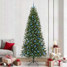 vidaXL Brad de Crăciun artificial cu 300 LED Verde 240 cm PE și PVC 3397387