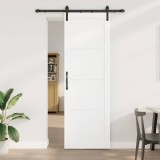 Ușă glisantă cu set de feronerie albă 78x232 cm din lemn solid de pin