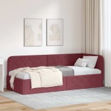 vidaXL Cadru de pat colțar cu headboard Roșu Vin 80 x 200 cm țesătură 42016482