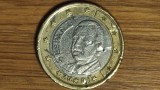 Spania - moneda de colectie bimetal - 1 euro 2001 - prima harta a Europei - deteriorata