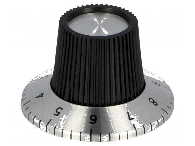 Buton rotativ plastic &Oslash;6,35mm &Oslash;15x18,1mm cu flanșă