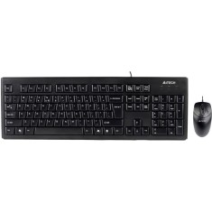 A4TECH KRS, 8372, USB , Kit tastatura cu fir 104 taste + mouse 1000 DPI, USB, negru