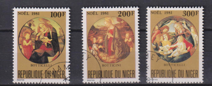 REPUBLICA NIGER CRACIUN 1981 MI: 779-781 STAMPILATE