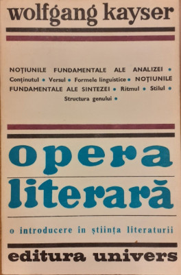 Opera literara O introducere in stiinta literaturii foto