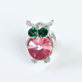 Brosa martisor bufnita cu piatra roz
