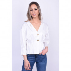 Bluza Eleganta Vero Moda Hanna Button 3/4 Alb foto