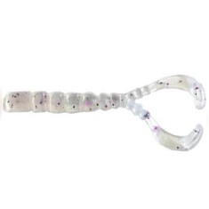 Grub Mustad Aji Finesse Chiki Crawl Tail Clear Purple Glitter, 4.3cm, 12buc/pac foto