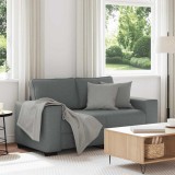 VidaXL Canapea cu 2 locuri, țesătură gri &icirc;nchis, 120 cm