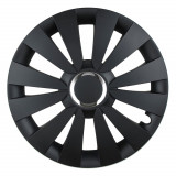 Capac roata Leoplast SKY 15 inch negru mat, pentru majoritatea modelelor de masini cu jante din otel, reglare cerc, montaj fara unelte