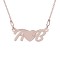 Love - Colier personalizat cu initiale si inimioara din argint placat cu aur roz