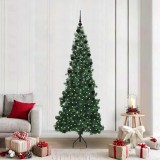 vidaXL Pom de Crăciun Artificial pentru Colț Verde 210 cm PVC și Metal 3397277