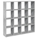 Cumpara ieftin Biblioteca, gri beton, 137,5x29x137,5 cm, lemn prelucrat