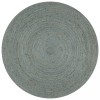 Gossi covor manual, verde masliniu, 90 cm, iuta, rotund