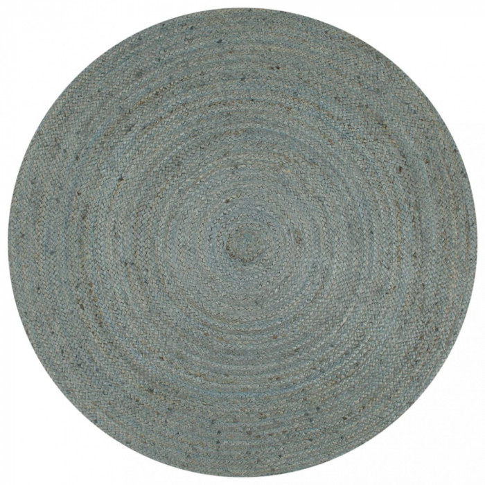 vidaXL Covor manual, verde măsliniu, 90 cm, iută, rotund