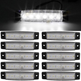 Lampa laterala 6 LED-uri Alba 24v foto