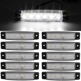 Lampa laterala 6 LED-uri Alba 12v foto