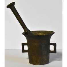 Mojar cu pistil / Piua veche din bronz - 6,5 cm inaltime - dimensiuni mici