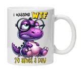 Cana alba personalizata &quot;i whisper wtf&quot;, INOVATIX&reg;. 330ml, Oem