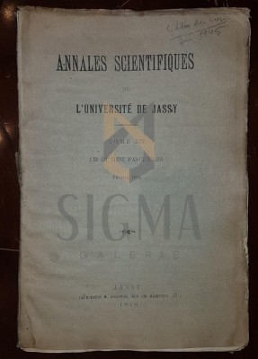 I. BORCEA, ANNALES SCIENTIFIQUES DE L&amp;#039;UNIVERSITE DE JASSY, TOME XIV, FASCICULELE I SI II, FEBRUARIE 1926 foto