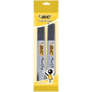 Set 2 Markere Permanent BIC 2000 Negru