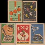 1960-1965 Romania - Set 5 etichete de chibrituri romanesti PRONOSPORT