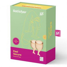 Cupa menstruala, Satisfyer Feel Secure, culoare galben, 1 cutie x 2 buc