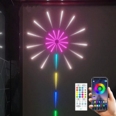 Instalatie artificii LED Smart, RGB, muzica, telecomanda si din smartphone foto