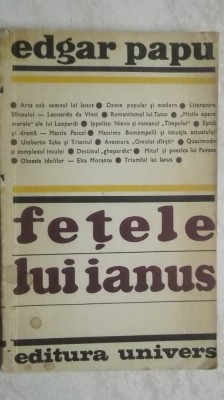 Edgar Papu - Fetele lui Ianus, 1970 foto