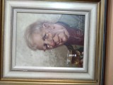 Tablou portret barbat cu paharul de vin, Portrete, Ulei, Realism