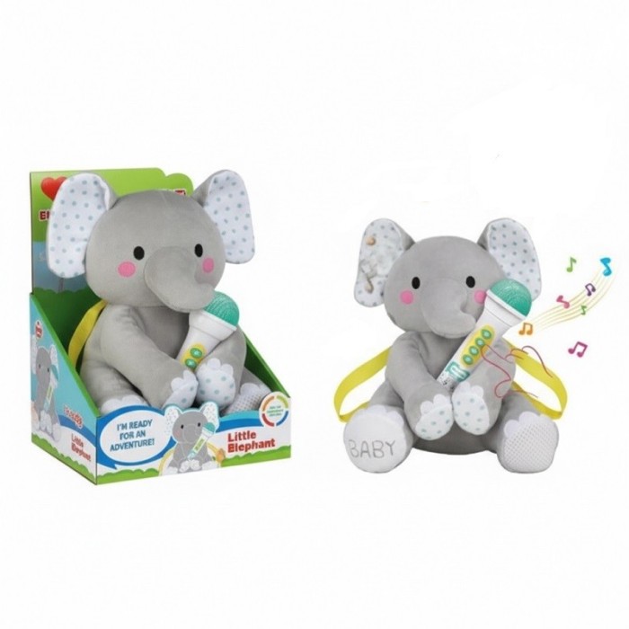 Jucarie interactiva Elefant Muzical cu Microfon si Functie Inregistrare
