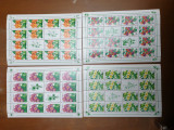 Set coli timbre Rom&acirc;nia 2000 plante de apartament 4 coli, Nestampilat