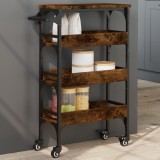 vidaXL Cărucior de bucătărie stejar fumuriu 53x20x76 cm lemn prelucrat