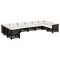Set canapele de gradina cu perne, 10 piese, negru, poliratan
