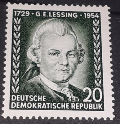 Germania DDR 1954 GE.LESSING, POET ȘI FILOZOF serie 1v. Nestampilata foto