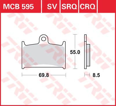 Set placute frana TRW MCB595 - Suzuki GSXR-R 400 - GSX-R 750-1100 - Triumph Daytona - Trophy - Sprint 600-2300 - Yamaha TZ 250 foto