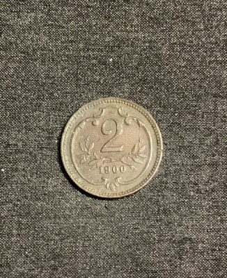 Moneda 2 heller 1900 Austria foto
