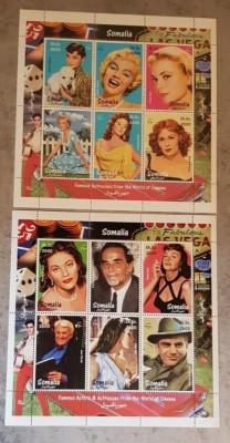 SOMALIA ACTORI CINEMA 2 MINI COLI DANTELATE MNH foto