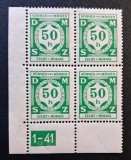 Protectoratul Boemiei și Moraviei(1943) - Bloc (Taxă de Serviciu) 50h cu Margine și Dată de Tipar "1-41" (MINT / Neștampilat) CLK1